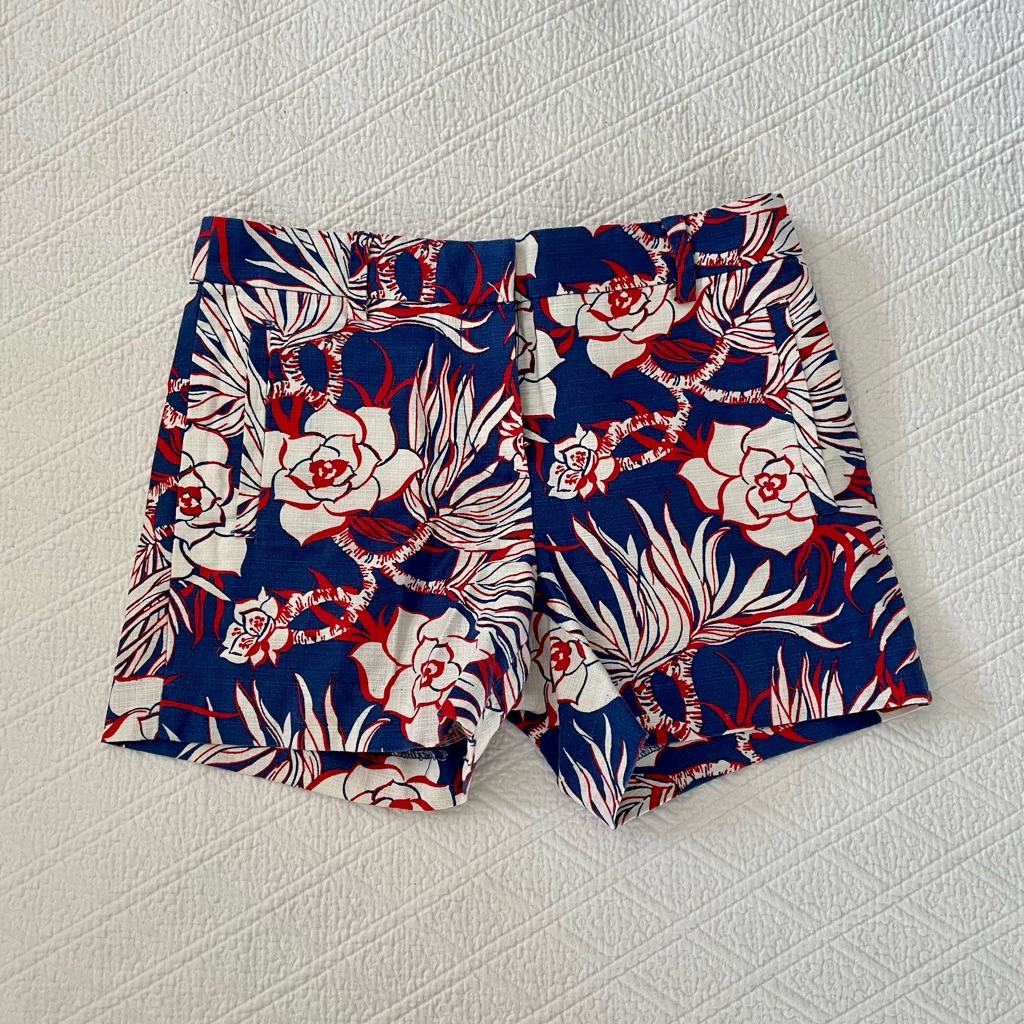 J Crew Red, White And Blue Shorts